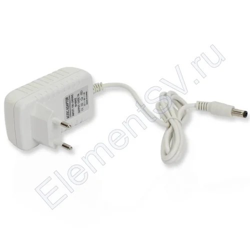 Сетевой адаптер 12V 1A 12W, Z13, штекер 5.5x2.1, белый корпус - фото.