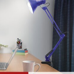 Светильник настольный под лампу на струбцине СНС 13Ф 60Вт E27 230В ФИОЛЕТОВЫЙ IN HOME