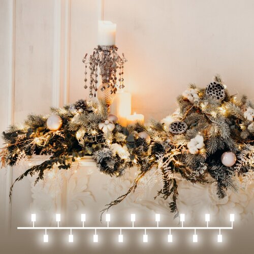 Гирлянда нить "Роса" теплый белый 5м IP20 - фото 1