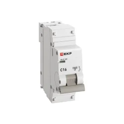 Выключатель автоматический модульный 1п C 16А 10кА ВА 47-100 PROxima EKF mcb47100-1-16C-pro