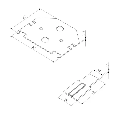 Slim Magnetic Комплект заглушек для шинопровода в натяжной потолок: торцевая и внутренняя черный 85233/00 - фото 6