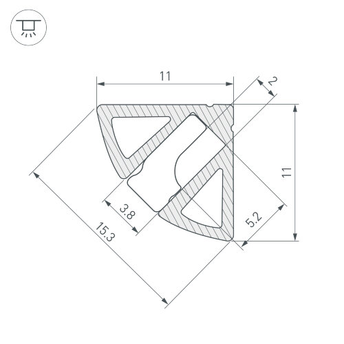 Профиль SL-KANT-H11-2000 ANOD BLACK (Arlight, Алюминий) - фото 4