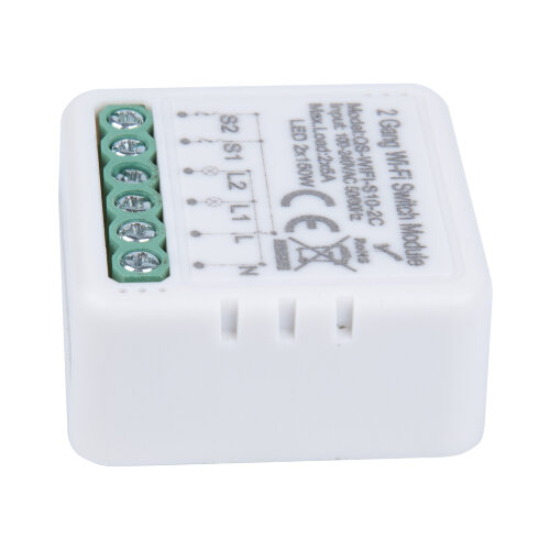 UCH-A301 2C-WF WHITE Умное реле Wi-Fi, 2 канала, 100-240В, 2x10А, 2x2200Вт, 2x250Вт для светодиодов, Встраиваемое, Голосовое управление+приложение UnielSmart, TM Uniel - фото 6