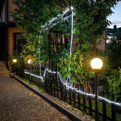 ULD-D50 15M-С08 IP44 WHITE Гирлянда светодиодная Дюралайт, 15м, Коннектор в-к, Белый свет, Провод черный - фото 4