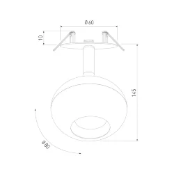 Встраиваемый точечный светодиодный светильник 9925 LED 8W 4200K серебро (053736)