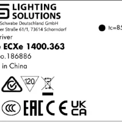 VS 150W/700-1400мА 107-214V NFC IP67 213x69x39мм - Влагозащищённый драйвер для светодиодов Vossloh-Schwabe ECXe 1400.363