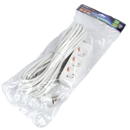 S-GCU3-10 WHITE Удлинитель серии Ultra, шнур 10м., 3 гнезда, 16A, с-з, Белый, TM Uniel - фото 2