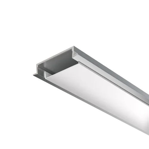 Алюминиевый профиль встраиваемый с накладным фланцем 30x6 (Серебро, 2 м), ALM-3006-S-2M 632018 (Серебро) - фото