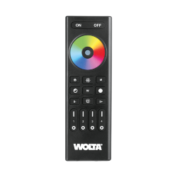 Пульт WOLTA SMART WRC-07/BK для лент RGB, RGBW, RGBW+MIX, 4 зоны IP20 2,4ГГц черный