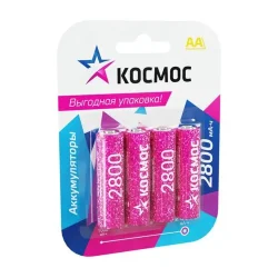 Аккумулятор AA/R6 2800мА.ч NI-MN BP-4 (блист.4шт) КОСМОС KOCR6NIMH2800MAH4BL