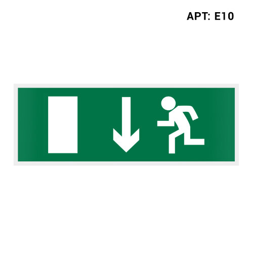 Знак безопасности (пиктограмма) E10 "Указатель двери эвакуационного выхода (левосторонний)" - фото 1.