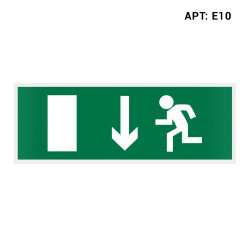 Знак безопасности (пиктограмма) E10 "Указатель двери эвакуационного выхода (левосторонний)"