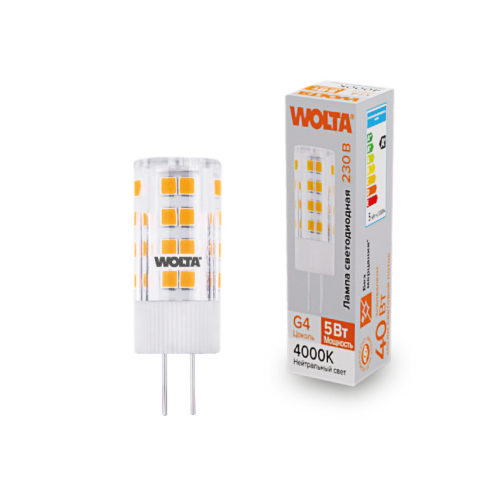 Светодиодная лампа WOLTA WSTD-JC-220V5W4KG4-C 5Вт 4000K G4 - фото 1.