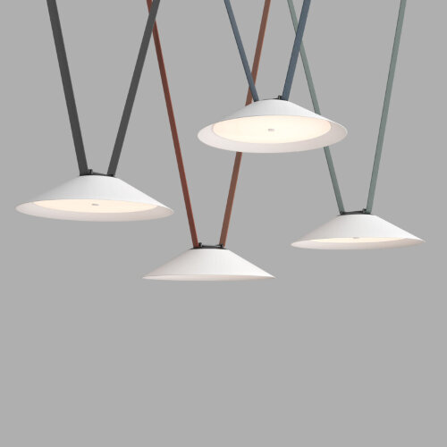 DK5664-WH+BK Cветильник для трека-ремня Belty Smart, серия Flow, со светодиодом, D300*H71мм, 48V DC, 20W, RA90, 120°, 2700-6500K, IP20, белый с черным, алюминий. Фото 2