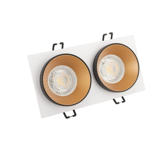 DK2422-GD Встраиваемый светильник, IP 20, 50 Вт, GU10, черный/золотой, алюминий.