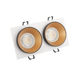 Встраиваемый светильник, IP 20, 50 Вт, GU10, черный/золотой, алюминий, Denkirs DK2422-GD