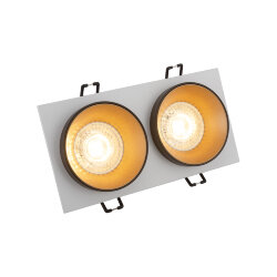 Встраиваемый светильник, IP 20, 50 Вт, GU10, черный/золотой, алюминий, Denkirs DK2422-GD