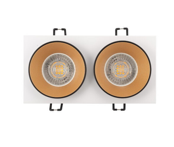 DK2422-GD Встраиваемый светильник, IP 20, 50 Вт, GU10, черный/золотой, алюминий. Фото 3