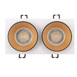 Встраиваемый светильник, IP 20, 50 Вт, GU10, черный/золотой, алюминий, Denkirs DK2422-GD