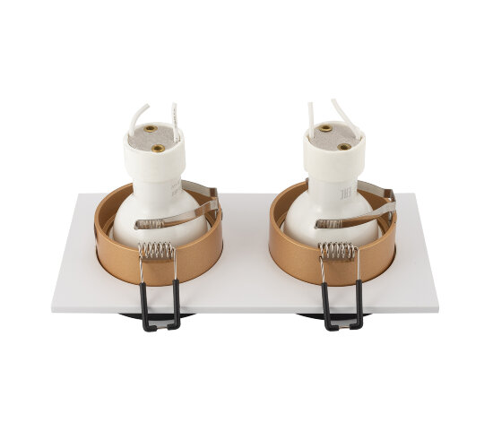 DK2422-GD Встраиваемый светильник, IP 20, 50 Вт, GU10, черный/золотой, алюминий. Фото 4