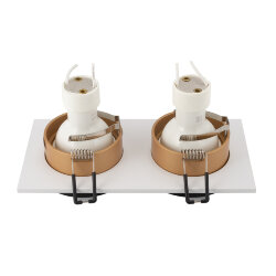 Встраиваемый светильник, IP 20, 50 Вт, GU10, черный/золотой, алюминий, Denkirs DK2422-GD