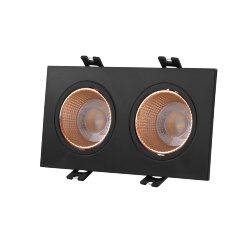 Встраиваемый светильник, IP 20, 10 Вт, GU5.3, LED, черный/бронзовый, пластик, Denkirs DK3072-BBR