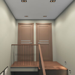 Встраиваемый светильник, IP 20, 10 Вт, GU5.3, LED, черный/бронзовый, пластик, Denkirs DK3072-BBR