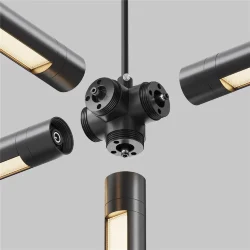 Х-образный вертикальный коннектор для системы Shelf с вводом питания (Черный) CA019L4C-P-B