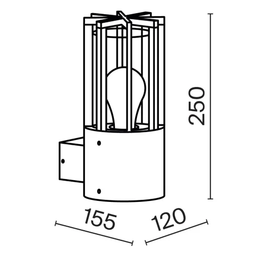 Настенный светильник (бра) Barrel E27x1 15Вт IP 54 (Графит) - фото 2