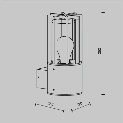 Настенный светильник (бра) Баррель / Barrel E27x1 15Вт IP 54 (Графит) O453WL-01GF - фото 14