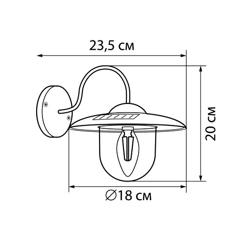 USL-F-152-PT200 LONDON Cветильник настенный на солнечной батарее с филаментной лампой, Теплый белый свет, 1xАА Ni-Mh аккумулятор в-к, IP44, TM Uniel - фото 12