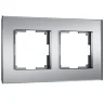 Рамка из стекла на 2 поста Senso серебряный soft-touch W0023106 - фото