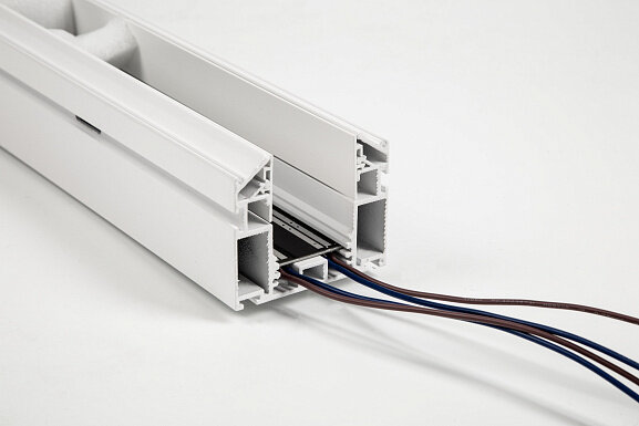 Трек SY низковольтный встраиваемый в натяжной потолок без провода питания, белый, SY-601201-CL-2-WH. Фото 2