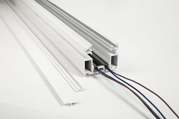 Трек SY низковольтный встраиваемый в натяжной потолок без провода питания, белый, SY-601201-CL-2-WH. Фото 3