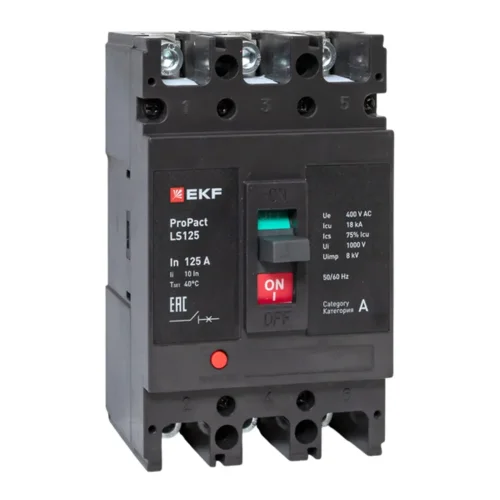Выключатель автоматический 3п 125А 18кА LS125 ProPact EKF mccb-125-18-3-125-ls - фото