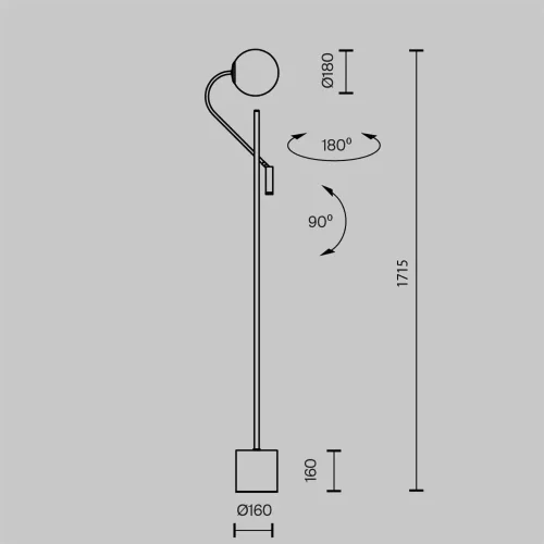 Напольный светильник (торшер) Fly 4000К 3Вт (Черный) - фото 11
