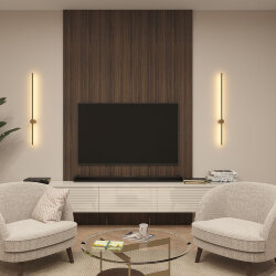 Бра 1000 мм, 3000К, IP20, 12 Вт, матовое золото, Denkirs DK5014-SG