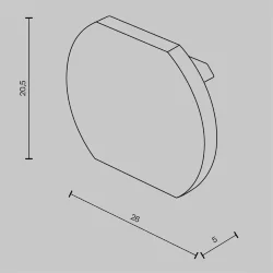 Заглушка для круглого шинопровода, 2 шт. Basity, черный (Черный)