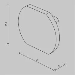 Заглушка для круглого шинопровода, 2 шт. Basity, черный (Черный) TRA172EC-R-11B