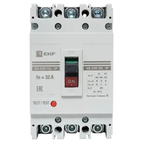 Выключатель автоматический 3п 100/32А 35кА ВА-99М PROxima EKF mccb99-100-32m - фото 3