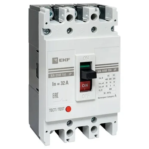 Выключатель автоматический 3п 100/32А 35кА ВА-99М PROxima EKF mccb99-100-32m - фото