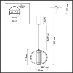 Подвесной «ODEON LIGHT EXCLUSIVE» 5447/12L, серия: TOSCANA