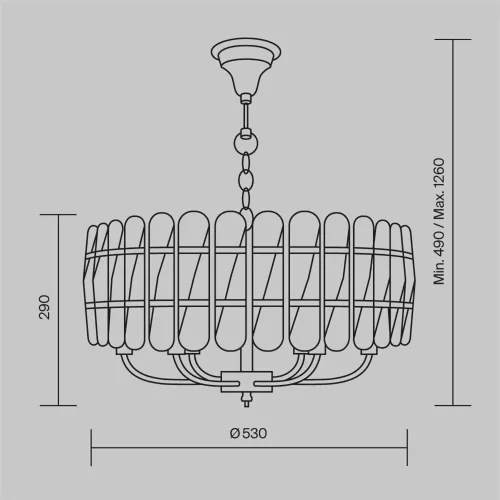 Подвесной светильник Suite E14х6 (Латунь) - фото 4