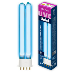 ESL-PL-9-UVCB-2G7-CL Лампа люминесцентная ультрафиолетовая бактерицидная, Спектр UVC 254нм