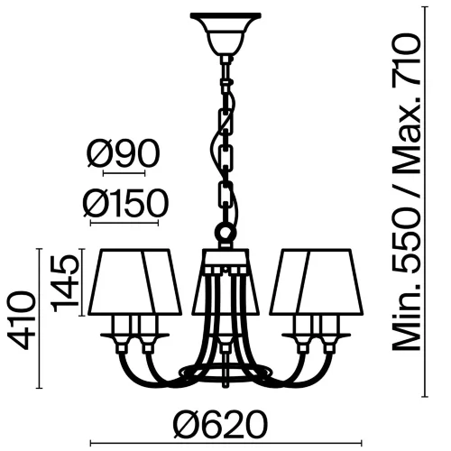 Люстра FR4402-PL-05-GB Корда / Corda E14x5 (Матовый Черный) FR4402-PL-05-GB - фото 19