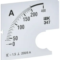 Шкала сменная для амперметра Э47 200/5А-1.5 72х72мм IEK IPA10D-SC-0200