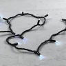 Гирлянда Нить 10м Белая с Мерцанием Белого Диода 24В, 75 LED, Провод Черный Каучук, IP65. Фото 3.