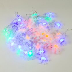 ULD-S0700-050-DTA MULTI IP20 SNOWFLAKES-3 Гирлянда светодиодная с контроллером Снежинки-3, 50 светодиодов, 7 м, разноцветная, IP20.провод прозрачный