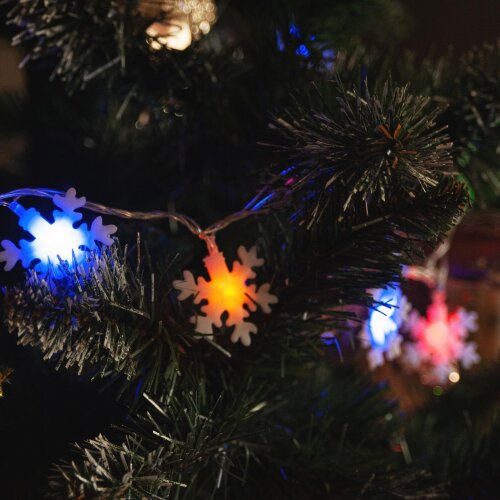 ULD-S0700-050-DTA MULTI IP20 SNOWFLAKES-3 Гирлянда светодиодная с контроллером Снежинки-3, 50 светодиодов, 7 м, разноцветная, IP20.провод прозрачный - фото 6