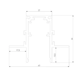 Slim Magnetic Шинопровод встраиваемый под ГКЛ 12,5мм черный (3м) 85208/00 85208/00 (067497)